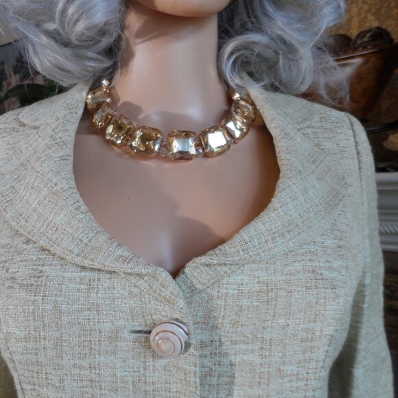 Moschino CheapandChic Yellow/Beige Tweed Skirt Suit Size US 8 - Picture 11 of 16